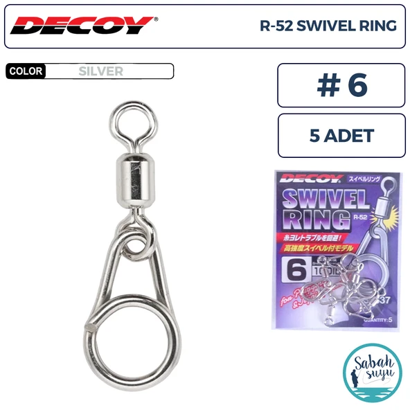 Decoy R-52 Swivel Ring Fırdöndülü Klips Silver #6 (100lb) (5 Adet) ürün görseli 1