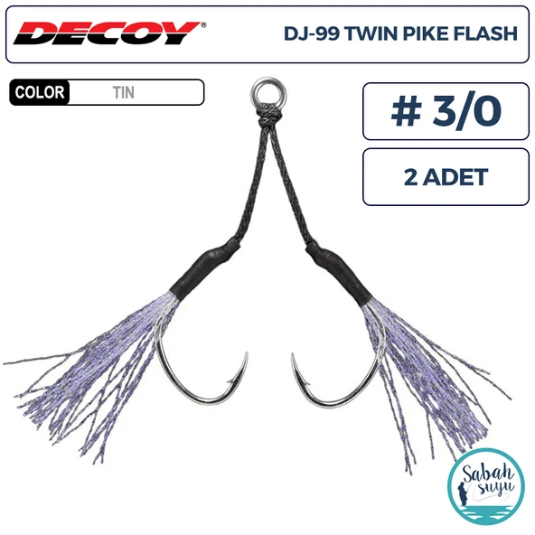 Decoy DJ-99UV Twin Pike Flash Tüylü Çiftli Asist İğnesi #3/0 (2 Adet) ürün görseli 1