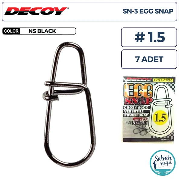Decoy SN-3 Egg Snap Klips #1.5 38lb (7 Adet) ürün görseli 1