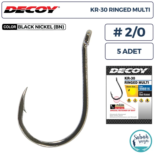 Decoy KR-30 Ringed Multi Delikli Olta İğnesi BN #2/0 (5 Adet) ürün görseli 1