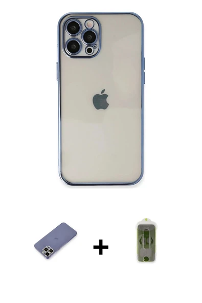 MARSİLYAN™- iPhone 12 Pro Max Kılıf Vadi Minimal - Siyah Joko Magic 5D Hayalet Cam + Metal Kamera Lens Koruma Cam - GD ürün görseli 1