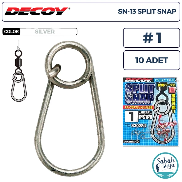 Decoy SN-13 Split Snap Klips #1 24lb Silver (10 Adet) ürün görseli 1