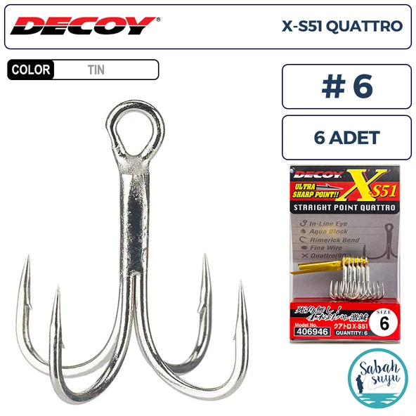 Decoy X-S51 Quattro Dörtlü İğne TIN #6 (6 Adet) ürün görseli 1