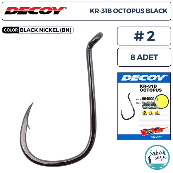 Decoy KR-31B Octopus Delikli Olta İğnesi BN #2 (8 Adet) ürün görseli 1