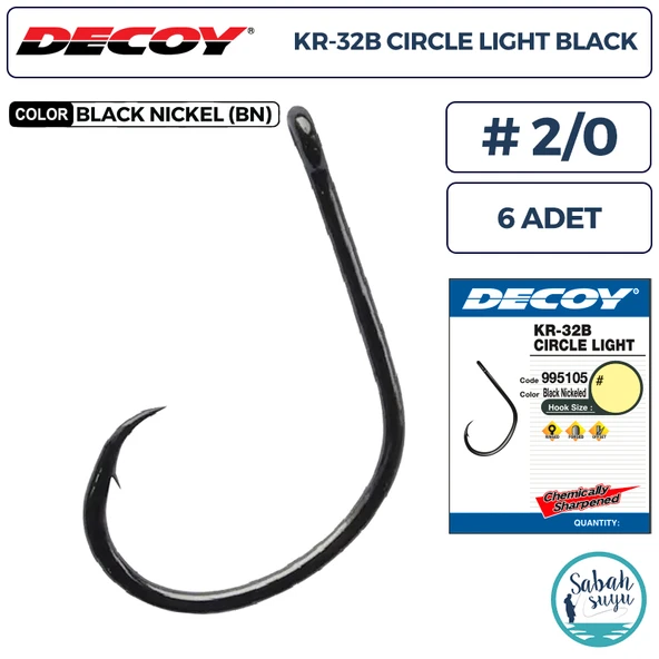 Decoy KR-32B Circle Light Delikli Olta İğnesi BN #2/0 (6 Adet) ürün görseli 1