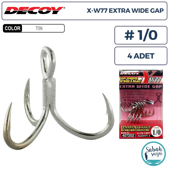 Decoy Y-W77 Curve Treble Üçlü İğne TIN #1/0 (4 Adet) ürün görseli 1