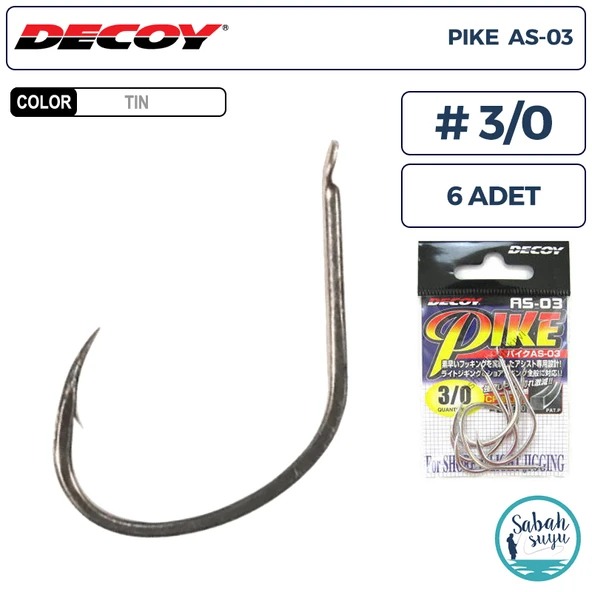Decoy AS-03 Pike Light Jigging Asist İğne TIN #3/0 (6 Adet) ürün görseli 1