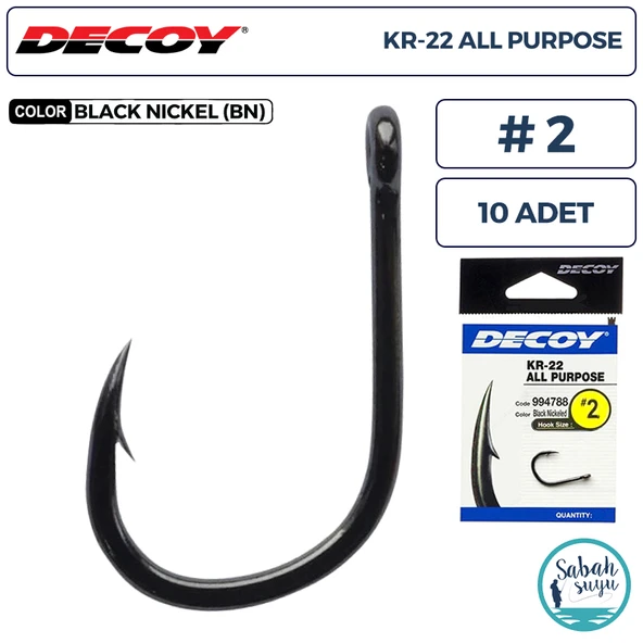 Decoy KR-22 All Purpose Delikli Olta İğnesi BN #2 (10 Adet) ürün görseli 1