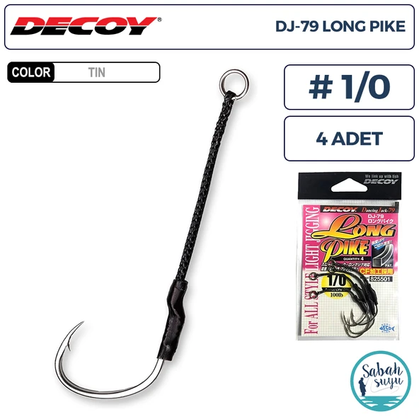 Decoy DJ-79 Long Pike Tekli Asist İğnesi #1/0 (4 Adet) ürün görseli 1