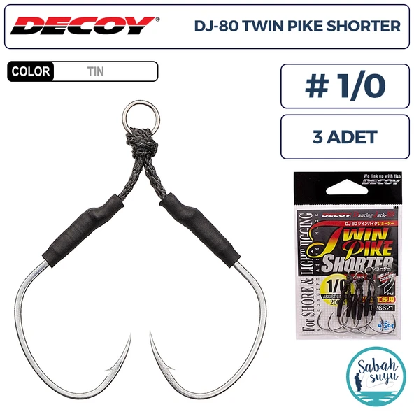 Decoy DJ-80 Twin Pike Shorter Çiftli Asist İğnesi #1/0 (3 Adet) ürün görseli 1