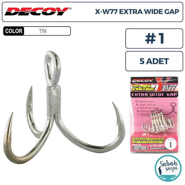 Decoy Y-W77 Curve Treble Üçlü İğne TIN #1 (5 Adet) ürün görseli 1