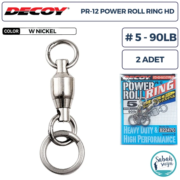 Decoy PR-12 Powerroll Ring Halkalı Fırdöndü #5 90lb (2 Adet) ürün görseli 1