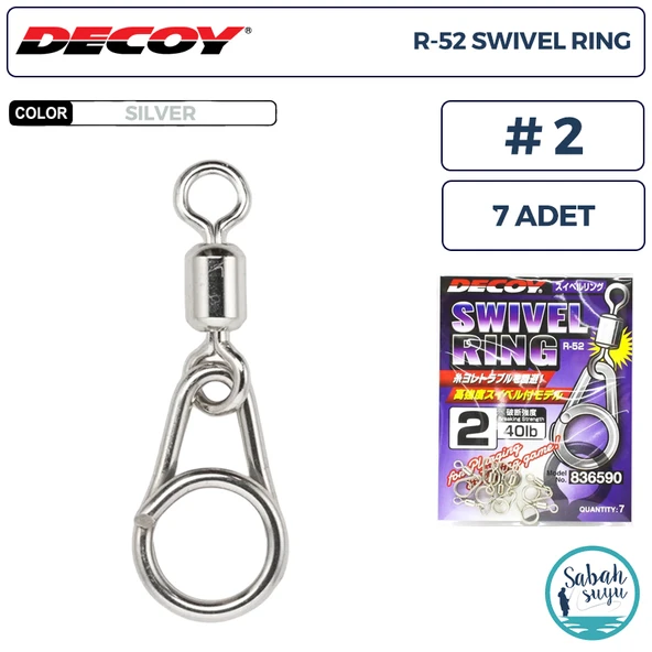 Decoy R-52 Swivel Ring Fırdöndülü Klips Silver #2 (40lb) (7 Adet) ürün görseli 1