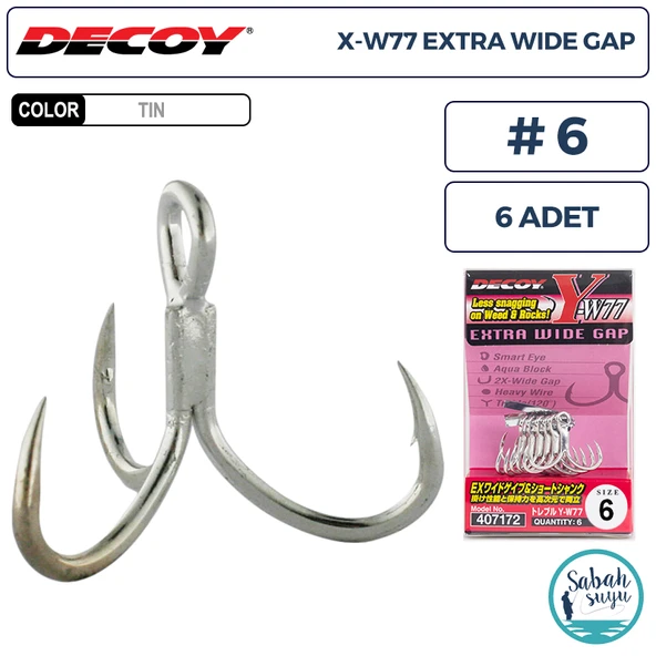 Decoy Y-W77 Curve Treble Üçlü İğne TIN #6 (6 Adet) ürün görseli 1