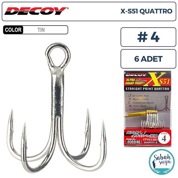 Decoy X-S51 Quattro Dörtlü İğne TIN #4 (6 Adet) ürün görseli 1