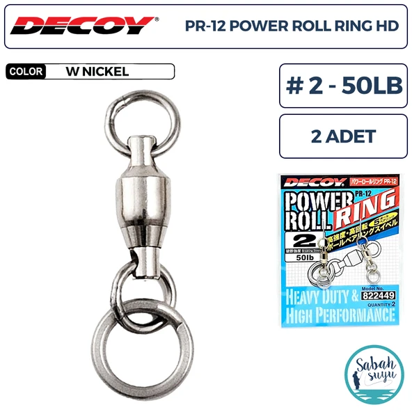 Decoy PR-12 Powerroll Ring Halkalı Fırdöndü #2 50lb (2 Adet) ürün görseli 1