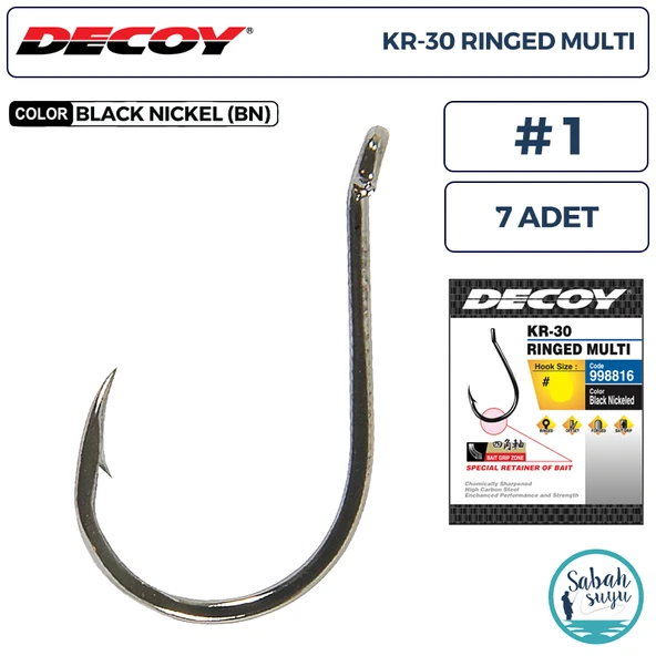Decoy KR-30 Ringed Multi Delikli Olta İğnesi BN #1 (7 Adet) ürün görseli 1