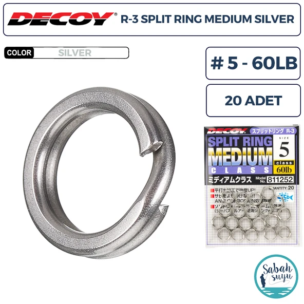 Decoy R-3 Split Ring Halka Medium Silver #5 60lb (20 Adet) ürün görseli 1