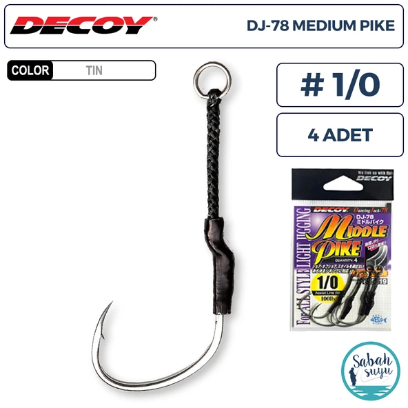 Decoy DJ-78 Middle Pike Tekli Asist İğnesi #1/0 (4 Adet) ürün görseli 1