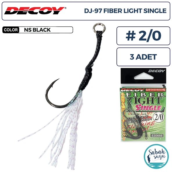 Decoy DJ-97 Fiber Light Tüylü Tekli Asist İğnesi #2/0 (3 Adet) ürün görseli 1