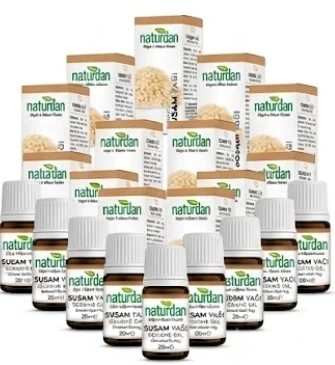 Susam(Sesame Seed Oil) yağı %100 Doğal Saf 20 ml 12 lü set ürün görseli 1