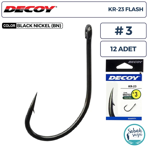Decoy KR-23 Flash Delikli Olta İğnesi BN #3 (12 Adet) ürün görseli 1