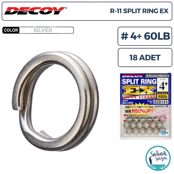 Decoy R-11 Split Ring EX Halka #4+ 80lb (18 Adet) ürün görseli 1