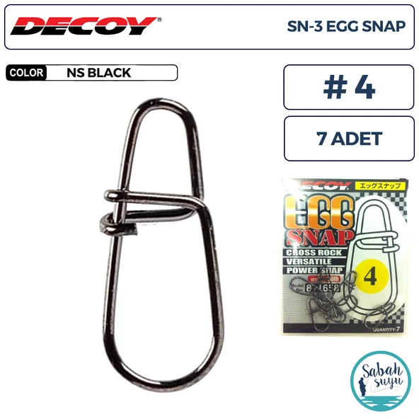 Decoy SN-3 Egg Snap Klips #4 90lb (7 Adet) ürün görseli 1