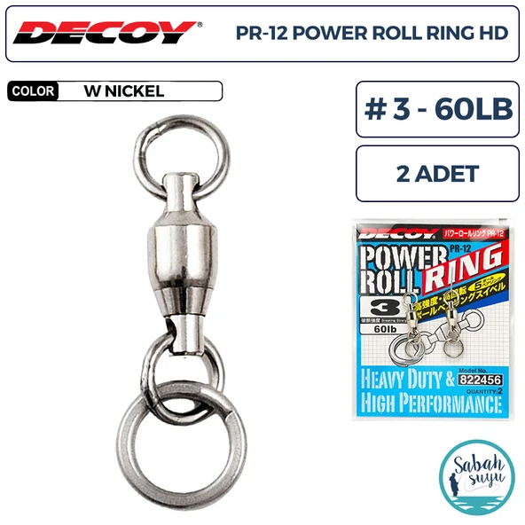 Decoy PR-12 Powerroll Ring Halkalı Fırdöndü #3 60lb (2 Adet) ürün görseli 1