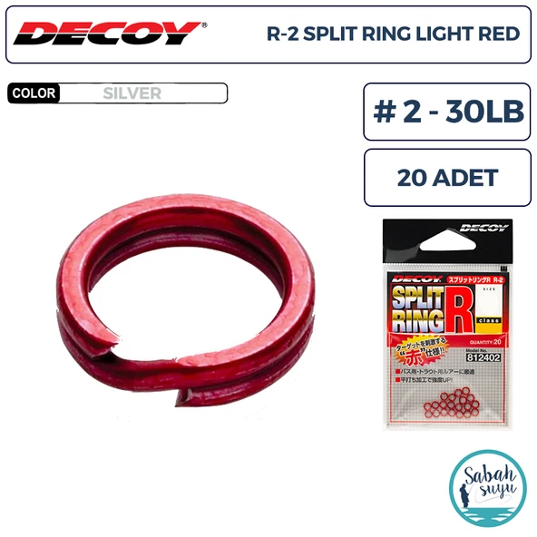 Decoy R-2 Split Ring Halka Light Red #2 30lb (20 Adet) ürün görseli 1
