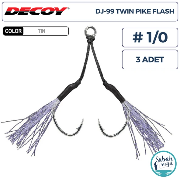 Decoy DJ-99UV Twin Pike Flash Tüylü Çiftli Asist İğnesi #1/0 (3 Adet) ürün görseli 1