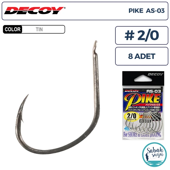 Decoy AS-03 Pike Light Jigging Asist İğne TIN #2/0 (8 Adet) ürün görseli 1