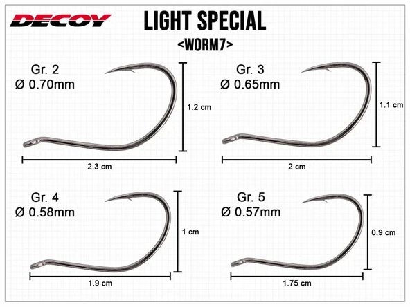 Decoy Worm 7 Light Special Delikli Olta İğnesi BN #2 (9 Adet) - Resim 2