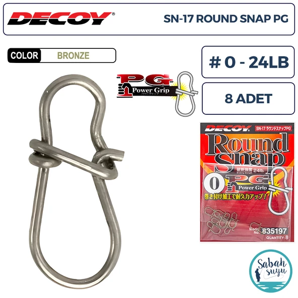 Decoy SN-17 Round Snap PG Klips #0 24lb Bronze (8 Adet) ürün görseli 1