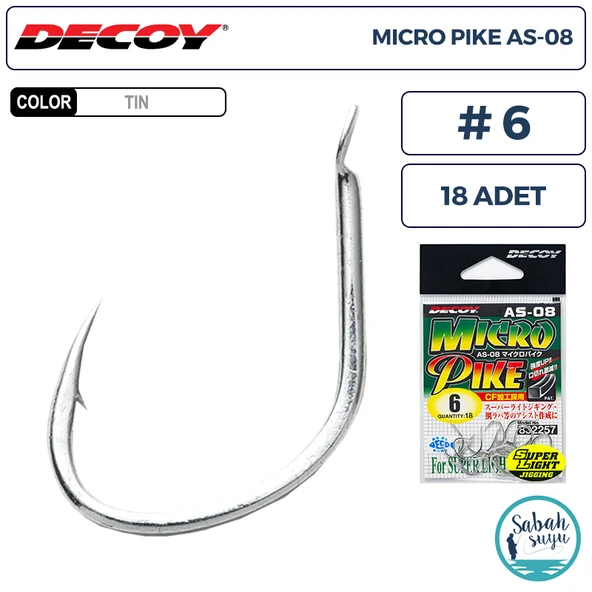 Decoy AS-08 Micro Pike Super Light Jigging Asist İğne TIN #6 (18 Adet) ürün görseli 1