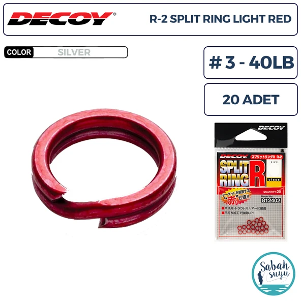 Decoy R-2 Split Ring Halka Light Red #3 40lb (20 Adet) ürün görseli 1