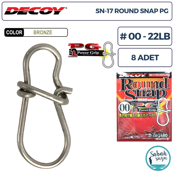 Decoy SN-17 Round Snap PG Klips #00 22lb Bronze (8 Adet) ürün görseli 1
