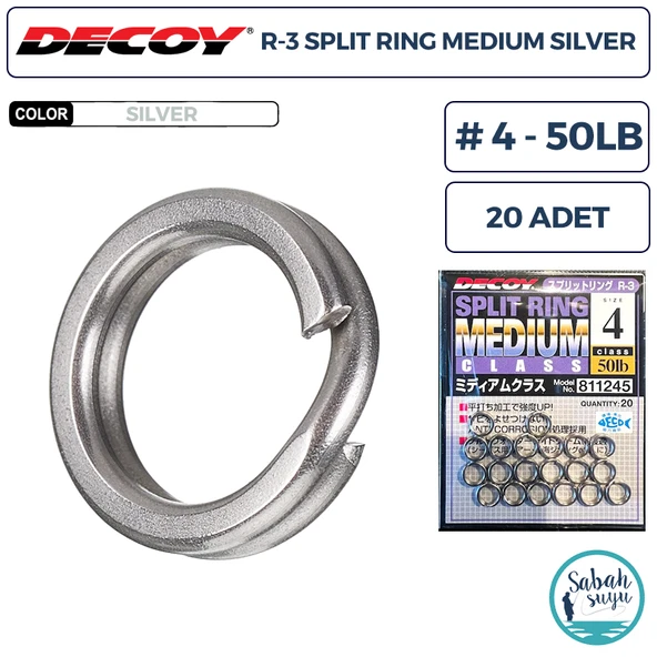 Decoy R-3 Split Ring Halka Medium Silver #4 50lb (20 Adet) ürün görseli 1