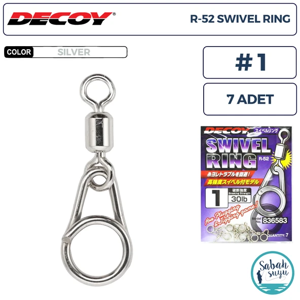 Decoy R-52 Swivel Ring Fırdöndülü Klips Silver #1 (30lb) (7 Adet) ürün görseli 1