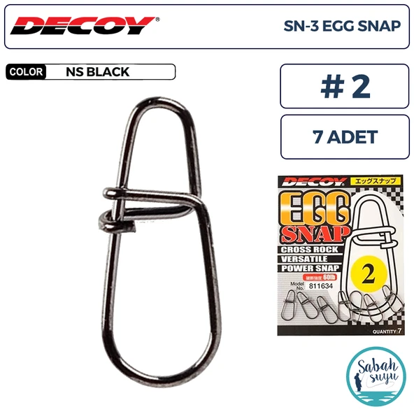 Decoy SN-3 Egg Snap Klips #2 60lb (7 Adet) ürün görseli 1