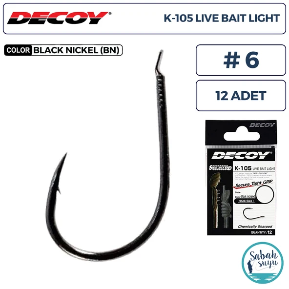 Decoy K-105 Live Bait Light Olta İğnesi BN #6 (12 Adet) ürün görseli 1
