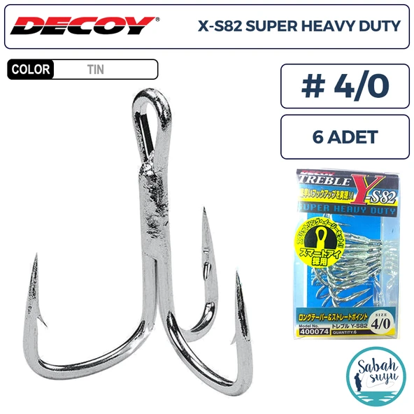 Decoy Y-S82 Super Heavy Duty Treble Üçlü İğne TIN #4/0 (6 Adet) ürün görseli 1