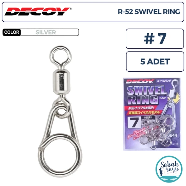 Decoy R-52 Swivel Ring Fırdöndülü Klips Silver #7 (150lb) (5 Adet) ürün görseli 1