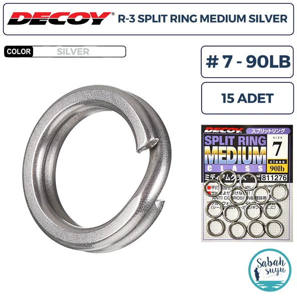 Decoy R-3 Split Ring Halka Medium Silver #7 90lb (15 Adet) ürün görseli 1