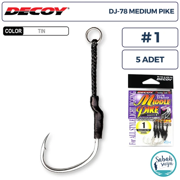 Decoy DJ-78 Middle Pike Tekli Asist İğnesi #1 (5 Adet) ürün görseli 1
