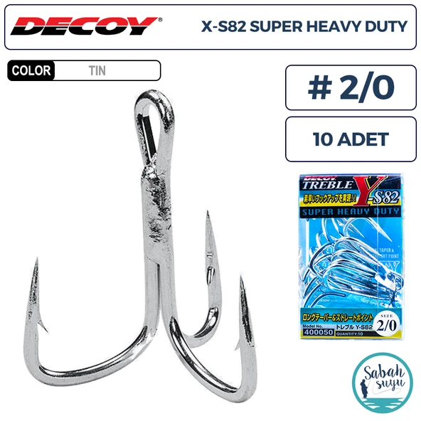 Decoy Y-S82 Super Heavy Duty Treble Üçlü İğne TIN #2/0 (10 Adet) ürün görseli 1