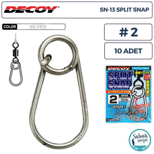 Decoy SN-13 Split Snap Klips #2 30lb Silver (10 Adet) ürün görseli 1