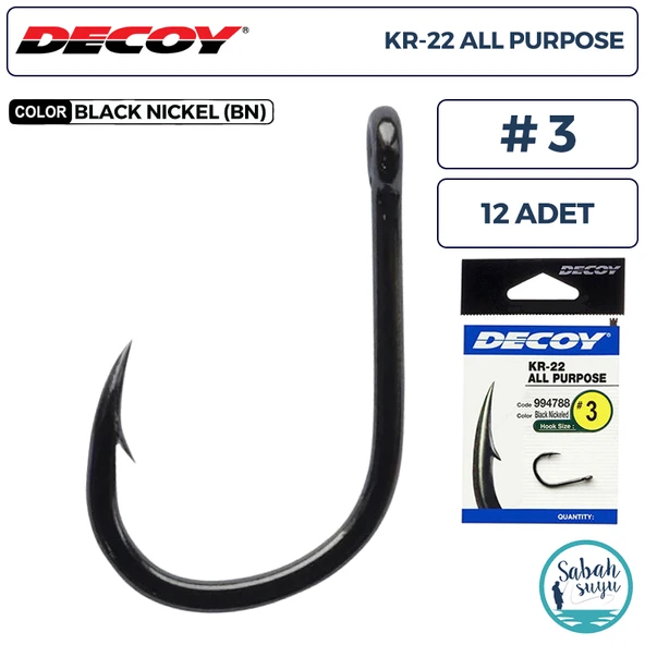 Decoy KR-22 All Purpose Delikli Olta İğnesi BN #3 (12 Adet) ürün görseli 1