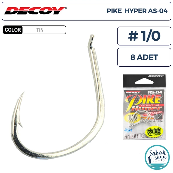 Decoy AS-04 Pike Hyper Jigging Asist İğne TIN #1/0 (8 Adet) ürün görseli 1