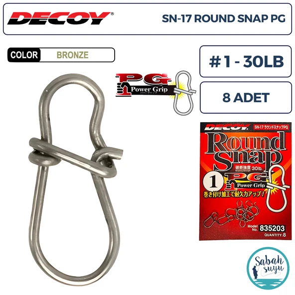 Decoy SN-17 Round Snap PG Klips #1 30lb Bronze (8 Adet) ürün görseli 1